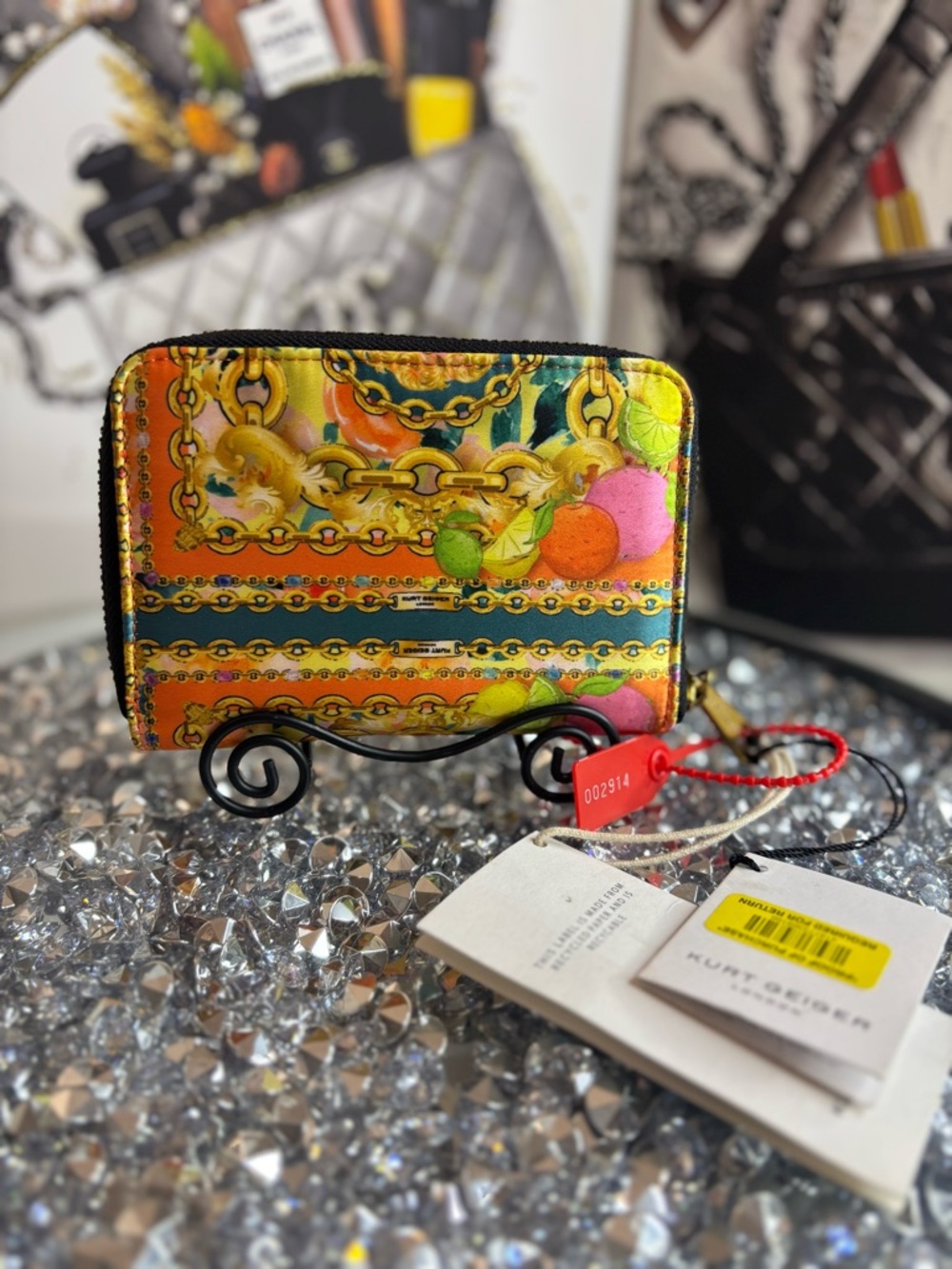 Kurt Geiger RARE London Small Scarf Print Wallet NWT - Picture 8 of 15